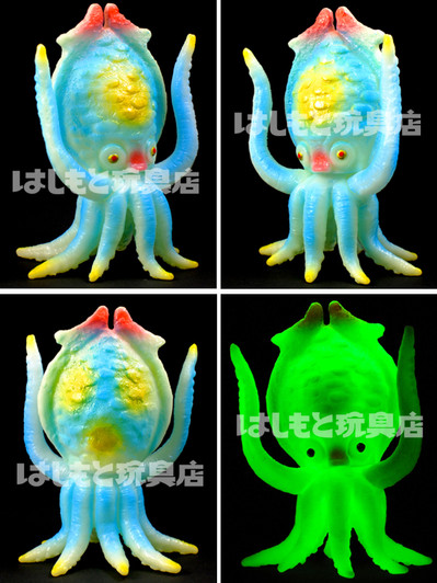 Bullmark Gezora 9" Blue GLOW IN THE DARK vinyl Kaiju Art Vinyl Toy