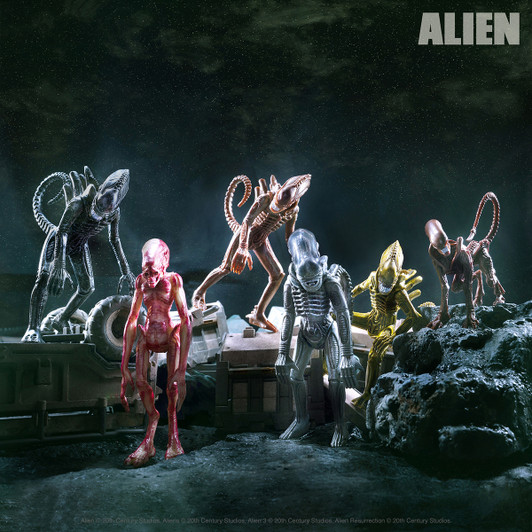 Alien ReAction Xenomorph Figure set of 6