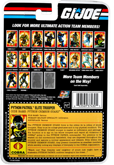 Hasbro GI Joe Python Patrol Crimson Guard Action Figure 3.75 Inches