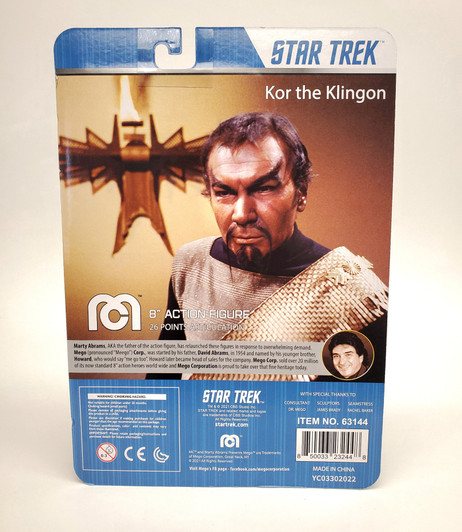 Mego Action Figure 8" Star Trek TOS Kor the Klingon