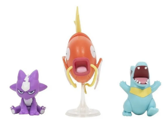 Bonecos Pokémon Figuras Pikachu Teddiursa e Gastly WCT Sunny - JP