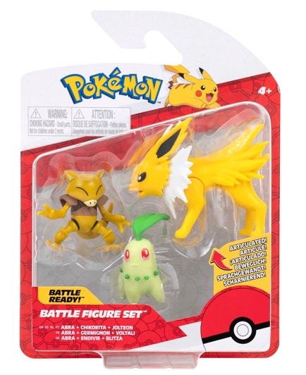Spin Master Pokémon Battle Figure Set Abra, Chikorita and Jolteon