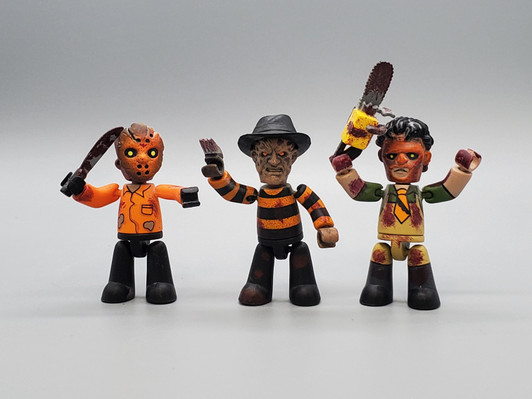Mezco (2002) Mez-Itz Cinema of Fear Freddy, Jason and Leatherface Halloween set