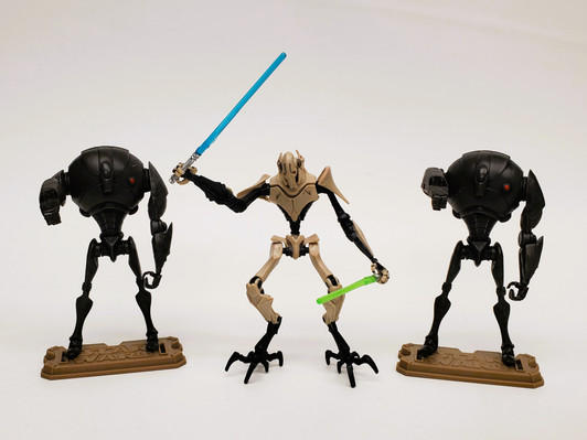 Hasbro Star Wars The Clone Wars General Grievous and Super Battle Droid action figure lot (no package)