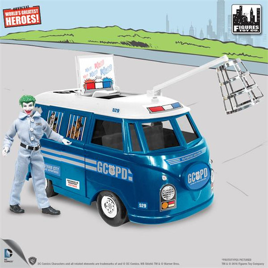 DC Comics Bus Playset for 8 Inch Retro Figures: GCPD With Exclusive Joker Figure