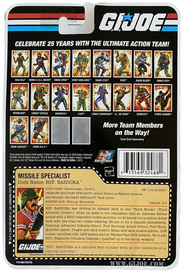 Hasbro G.I. Joe Cartoon Series Sgt. Bazooka  action figure