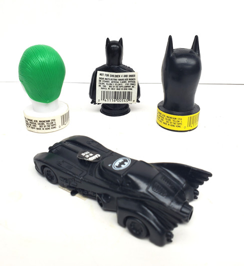 Topps Batman 1989 candy toys lot Joker Batmobile