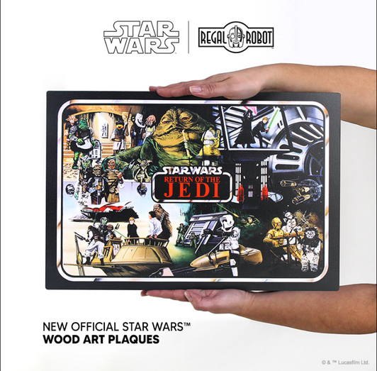 Regal Robot Star Wars ROTJ Vintage Carry Case Wood Art Plaques