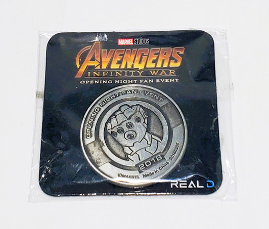 The Avengers Infinity War opening night fan event collectors coin