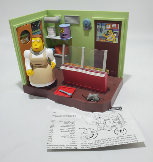 Playmates The Simpsons World Of Springfield Elementary Cafeteria with  Lunchlady Doris  (No package)
