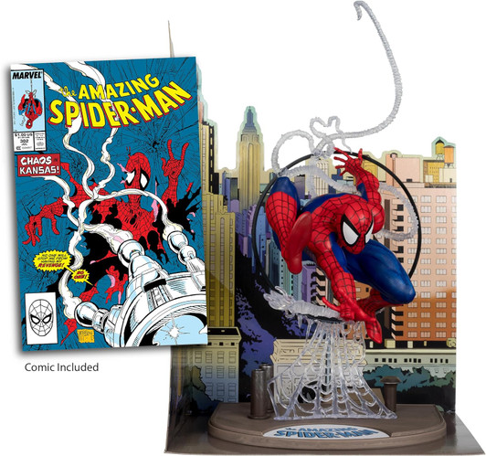 McFarlane Toys - Marvel Spider-Man 1:6th Scale Posed Figure with Scene & Comic (Based on The Amazing Spider-Man #301)