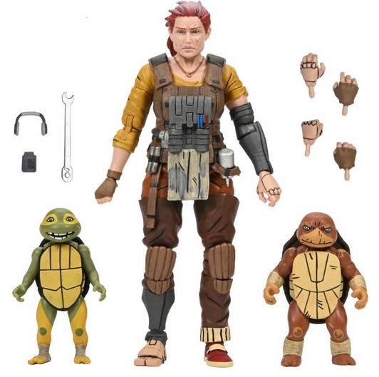 NECA Teenage Mutant Ninja Turtles (The Last Ronin- The Lost Years) - 7” Scale Action Figure - Grammy April with Baby Yi & Moja