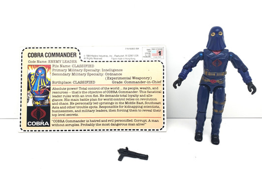 Hasbro GI JOE (1984) Cobra Commander action figure with file card