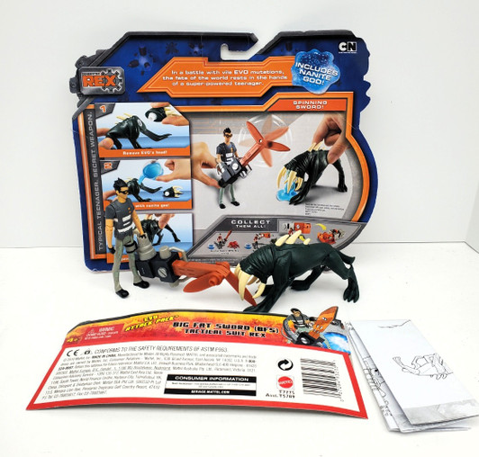 Mattel (2010) Generator Rex Evo Attack Pack Big Fat Sword Tactical Suit Rex 4" action figure