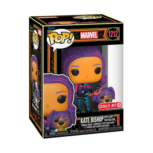Funko Pop! Marvel: Kate Bishop with Lucky the pizza dog (blacklight) #1212