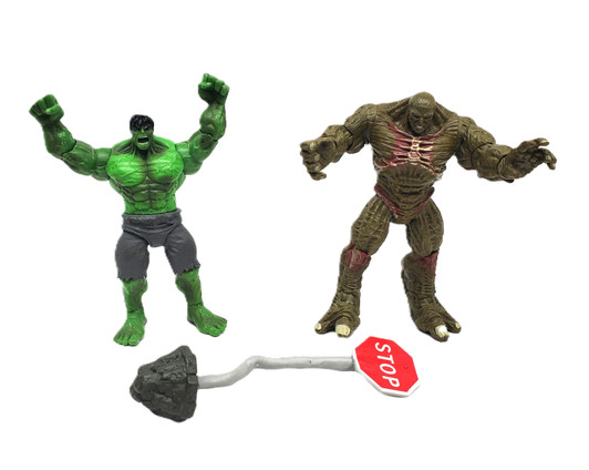 Hasbro (2007) The Incredible Hulk Movie Abomination and Hulk action figure lot (no package)