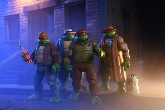 NECA Teenage Mutant Ninja Turtles (Mirage Comics) - 7” Scale Action Figure - Gangster Turtles 4 Pack