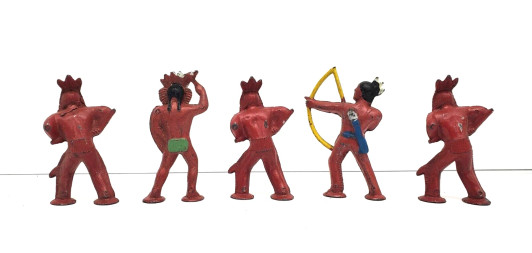 Die-cast Lot Of 5 Indian Native American 2.5” Warriors Figures Indians