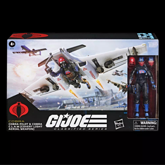 Hasbro G.I. Joe Classified Series #152, Cobra Pilot Action Figure & Cobra C.L.A.W. (Covert Light Aerial Weapon)