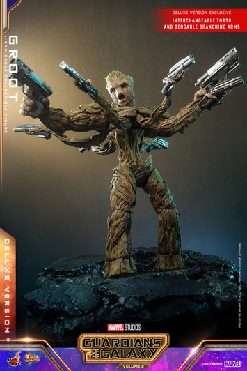 Hot Toys Guardians of the Galaxy Volume 3 Groot Deluxe Version Sixth Scale Figure Movie Masterpiece Series MMS706