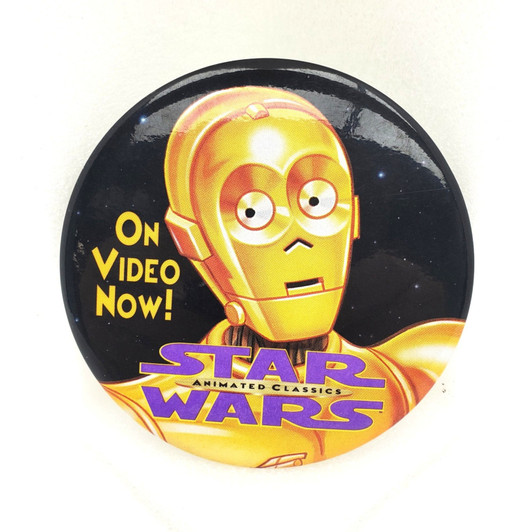 Star Wars (1985) Animated Series "On Video Now!" promo button
