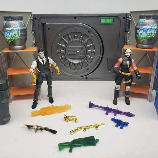 Jazwares FORTNITE The Vault Deluxe Diorama includes 2 action figures  and accessories  4" scale (no package)