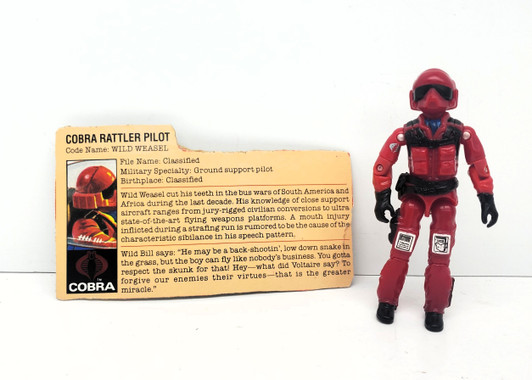 Hasbro (1984) GI JOE Wild Weasel action figure complete with file card
