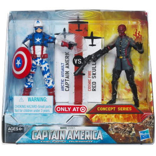 Captain America Movie Exclusive 4 Inch Action Figure 2-Pack Captain America Arctic Assault Red Skull Cosmic Fire