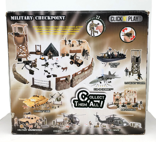 Click N' Play Military Cherckpoint action figure and playset 60pcs.