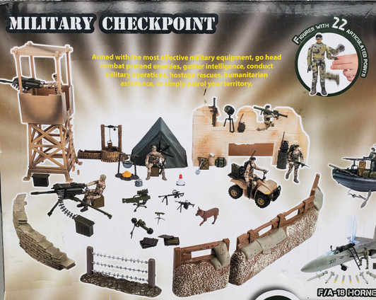 Click N' Play Military Cherckpoint action figure and playset 60pcs.