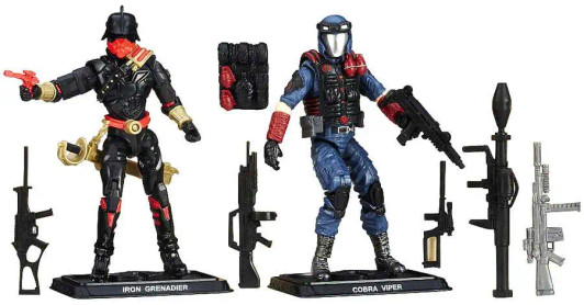Hasbro (2016) G.I. Joe Sinister Allies Iron Grenadier and Cobra Viper action figure 2 pack