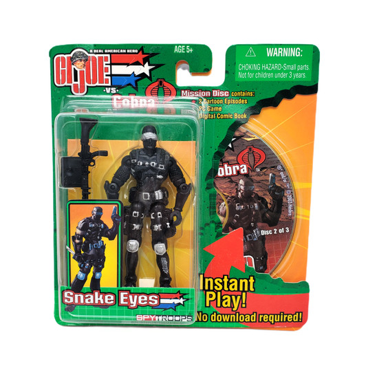 Hasbro (2003) GI Joe vs Cobra Spy Troops Snake Eyes Action Figure 3.75 Inches