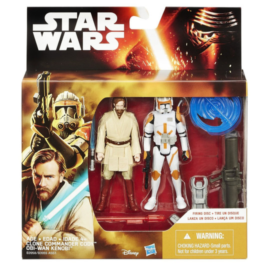 Hasbro Star Wars Revenge of the Sith Obi Wan Kenobi and Clone Commander Cody 3.75-Inch Figure 2-Pack