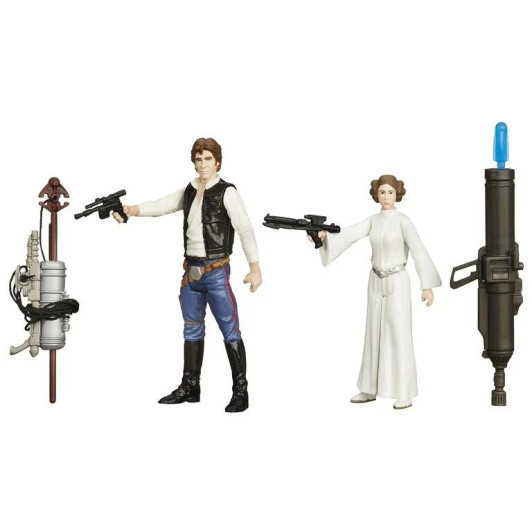 Hasbro Star Wars A New Hope Han Solo and Princess Leia 3.75-Inch Figure 2-Pack