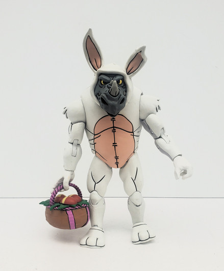 NECA Teenage Mutant Ninja Turtles Rocksteady Exclusive Action Figure (Bunny Suit) 7" action figure (no package)