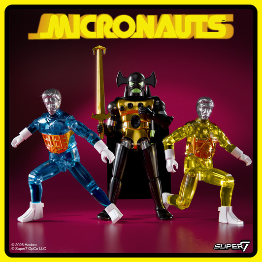Micronauts ReAction+ Wave 3  Emperor, Time Traveler (Translucent Yellow) & Time Traveler (Translucent Blue)