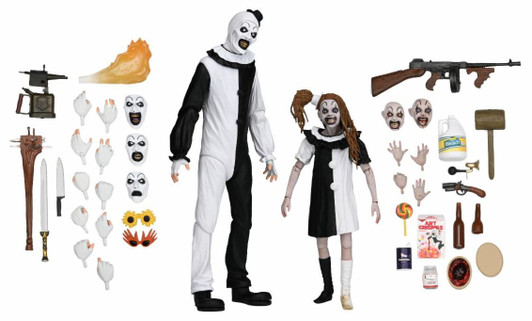 Terrifier 2 - 7" Scale Action Figure Ultimate Art the Clown and Little Pale Girl 2 Pack