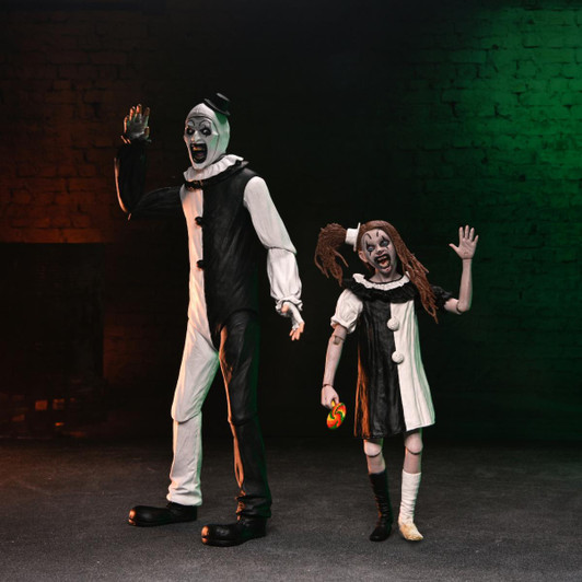 Terrifier 2 - 7" Scale Action Figure Ultimate Art the Clown and Little Pale Girl 2 Pack