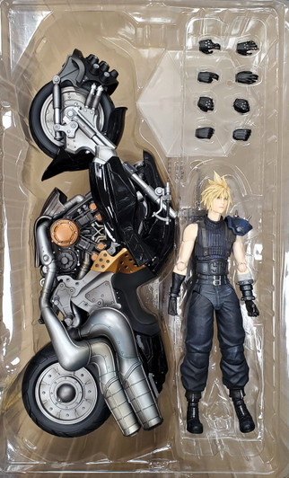 Final Fantasy VII Remake Play Arts Kai Cloud Strife & Hardy Daytona Figure Set (OPEN PACKAGE)
