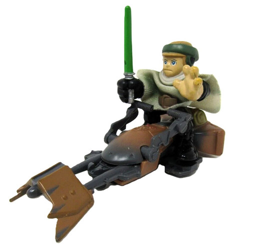 Hasbro Star Wars Galactic Heroes Luke Endor (CAMO PONCHO) & Speeder Bike (no package)