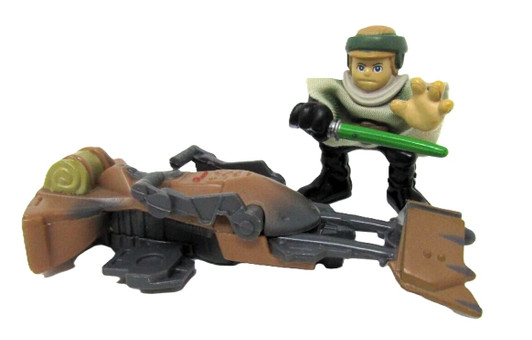 Hasbro Star Wars Galactic Heroes Luke Endor (CAMO PONCHO) & Speeder Bike (no package)