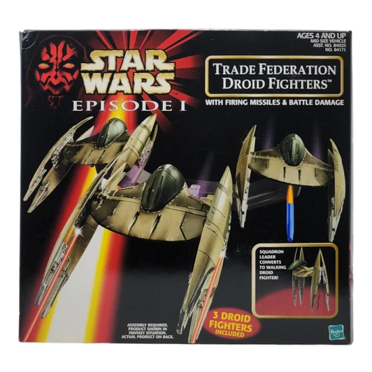 Hasbro Star Wars Episode I Trade Federation Droid Fighters with Firing Missiles and Battle Damage
