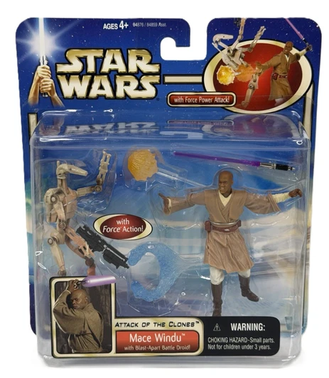 Hasbro Star Wars AOTC Mace Windu with Blast apart droid Action Figure