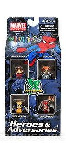 Minimates Marvel Heroes & Adversaries Set Spider-Man Venom Wolverine Deadpool
