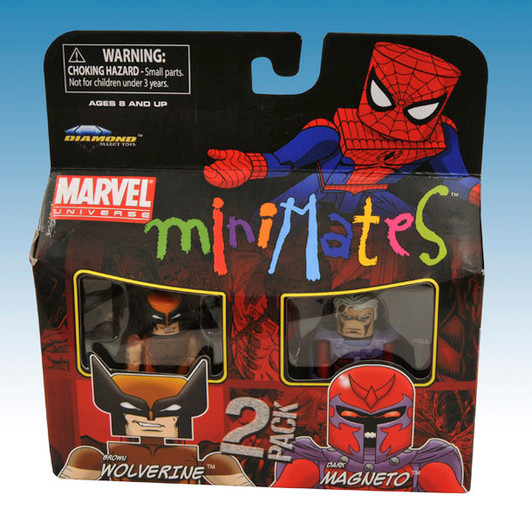 Minimates Marvel Brown Wolverine & Dark Magneto 2PK