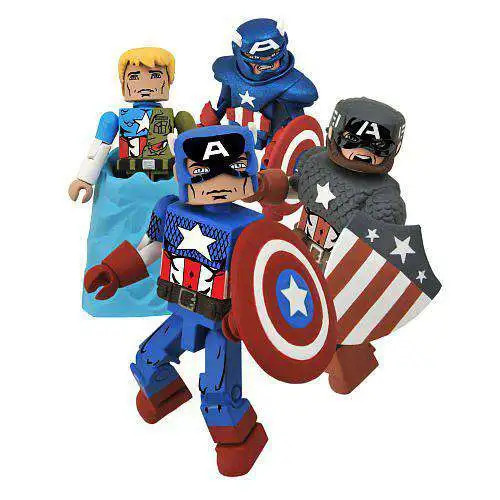 Marvel Universe Minimates Captain America Through The Ages Mini Figure Set TRU Exclusive