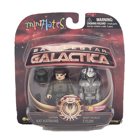 Minimates Previews Exclusive Battle Star Galactica Captain Kat Katraine & Heavy Assault Cylon 2PK