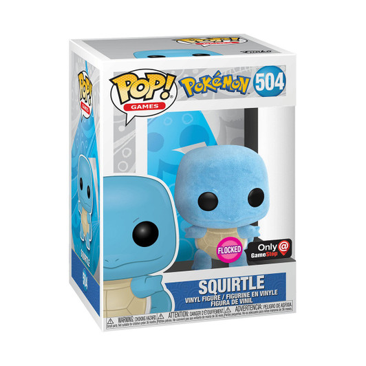 Funko Pop! Games: Pokemon Squirtle #504 (Flocked Gamestop Exclusive)