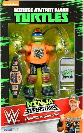 Teenage Mutant Ninja Turtles WWE Ninja Super Stars: Leonardo as John Cena action figure