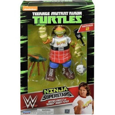 Teenage Mutant Ninja Turtles WWE Ninja Super Stars: Michelangelo as Rowdy Roddy Piper action figure